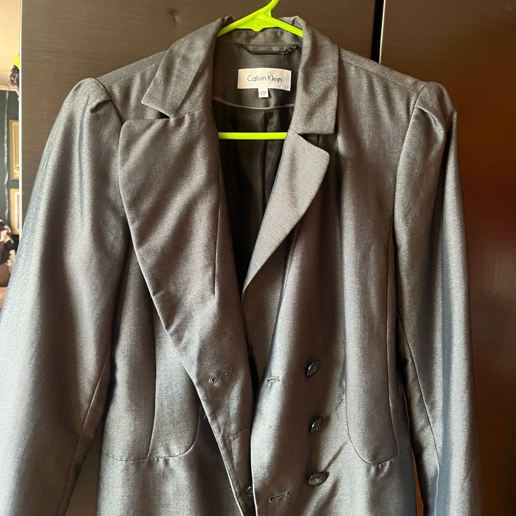 Calvin Klein Women's Charcoal Double-Breasted Blazer